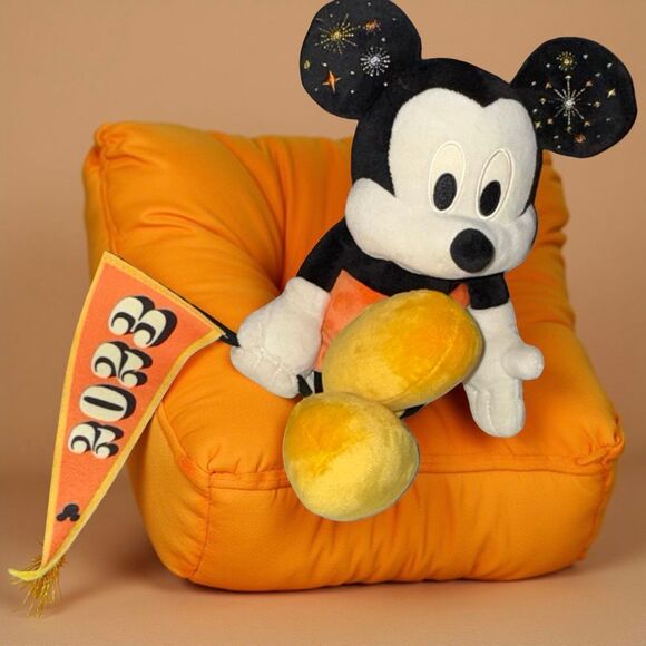 Disney Parks Mickey Mouse Plushie Stuffed Animal Holding 2023 Flag Pennant - Picture 5 of 5